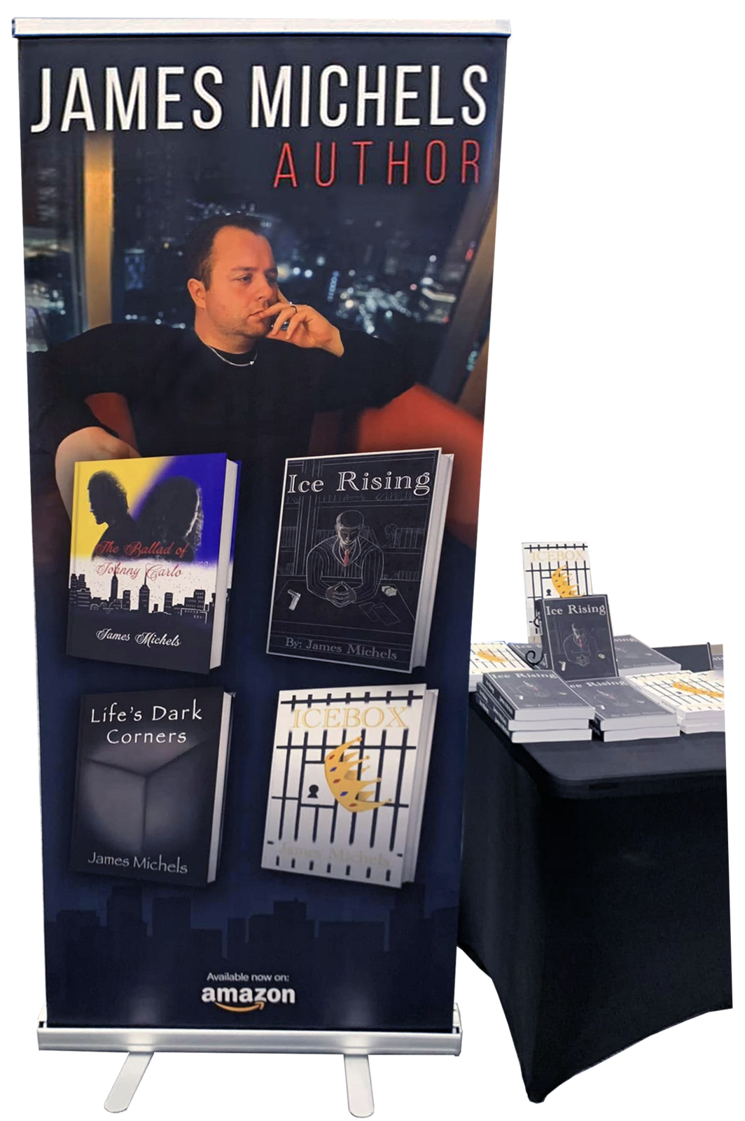 James Michels author pull-up banner