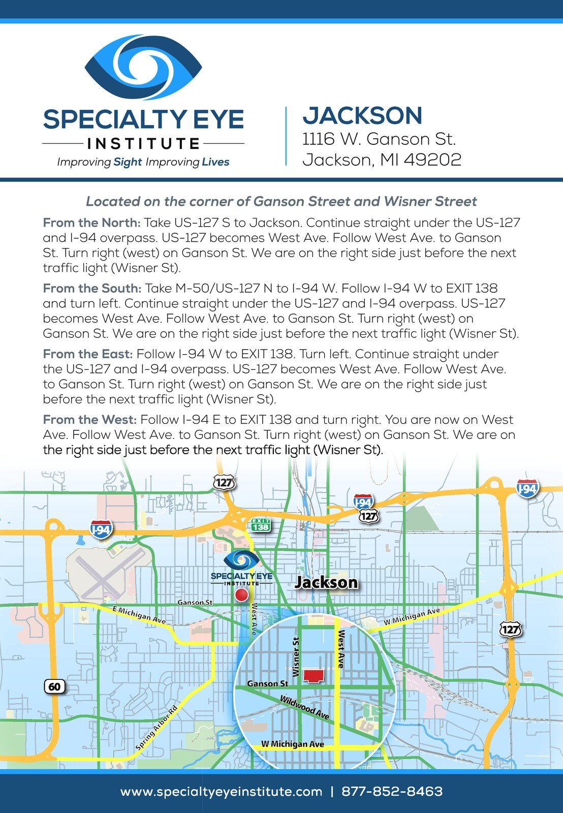 Specialty Eye Institute Jackson location map